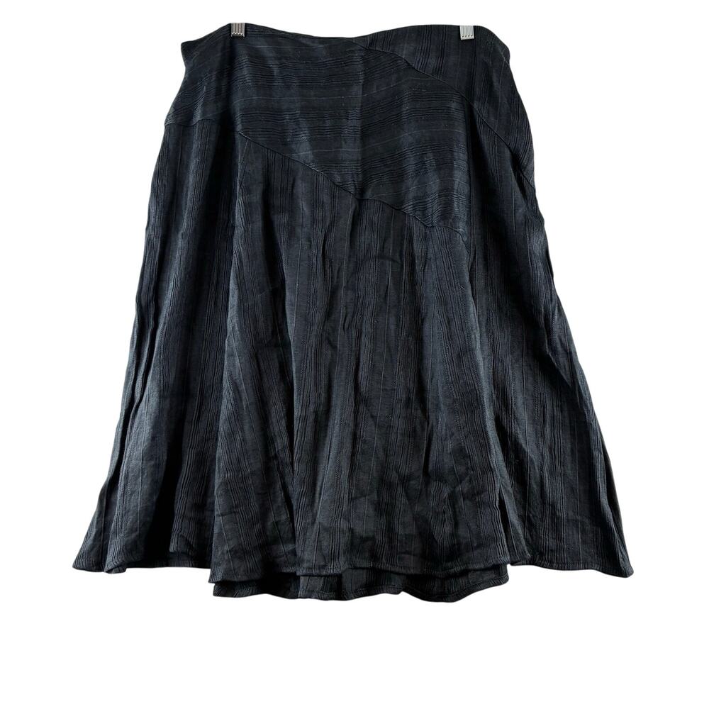 Croft & Barrow Ramie Rayon Asymmetric Skirt Whimsigoth Grunge Derby Black 16 NWT